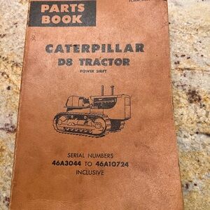 1962 Caterpillar Parts Book with Black and Brown Cover
